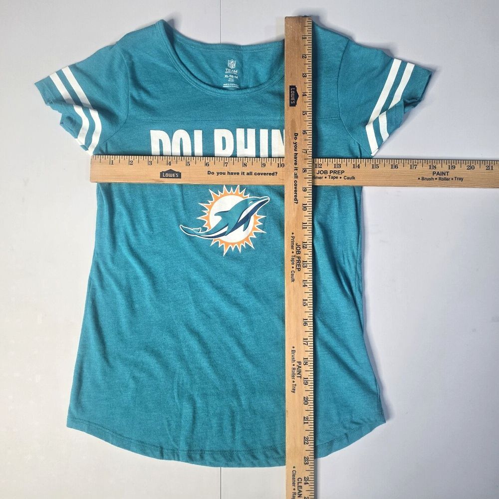 Miami Dolphins NFL Team Apparel Girls XL/14 T-shirt Football Sports Fan S/S Logo - Picture 4 of 7